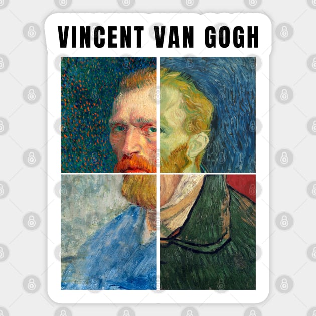 Self portrait Vincent Van Gogh, Art Collage Scrapbooking Aesthetic Sticker by LePetitShadow